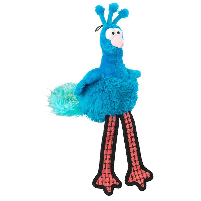 House Of Paws Peacock Fluffy Dog Toy