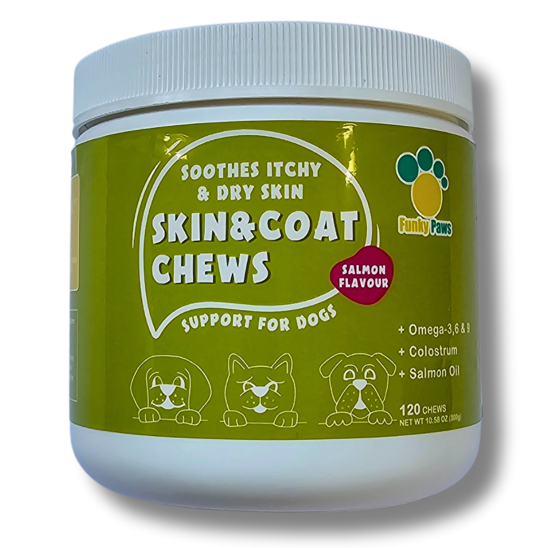 Skin & Coat Chews for Dogs | Shiny Coat Supplement UK | Funky Paws Co