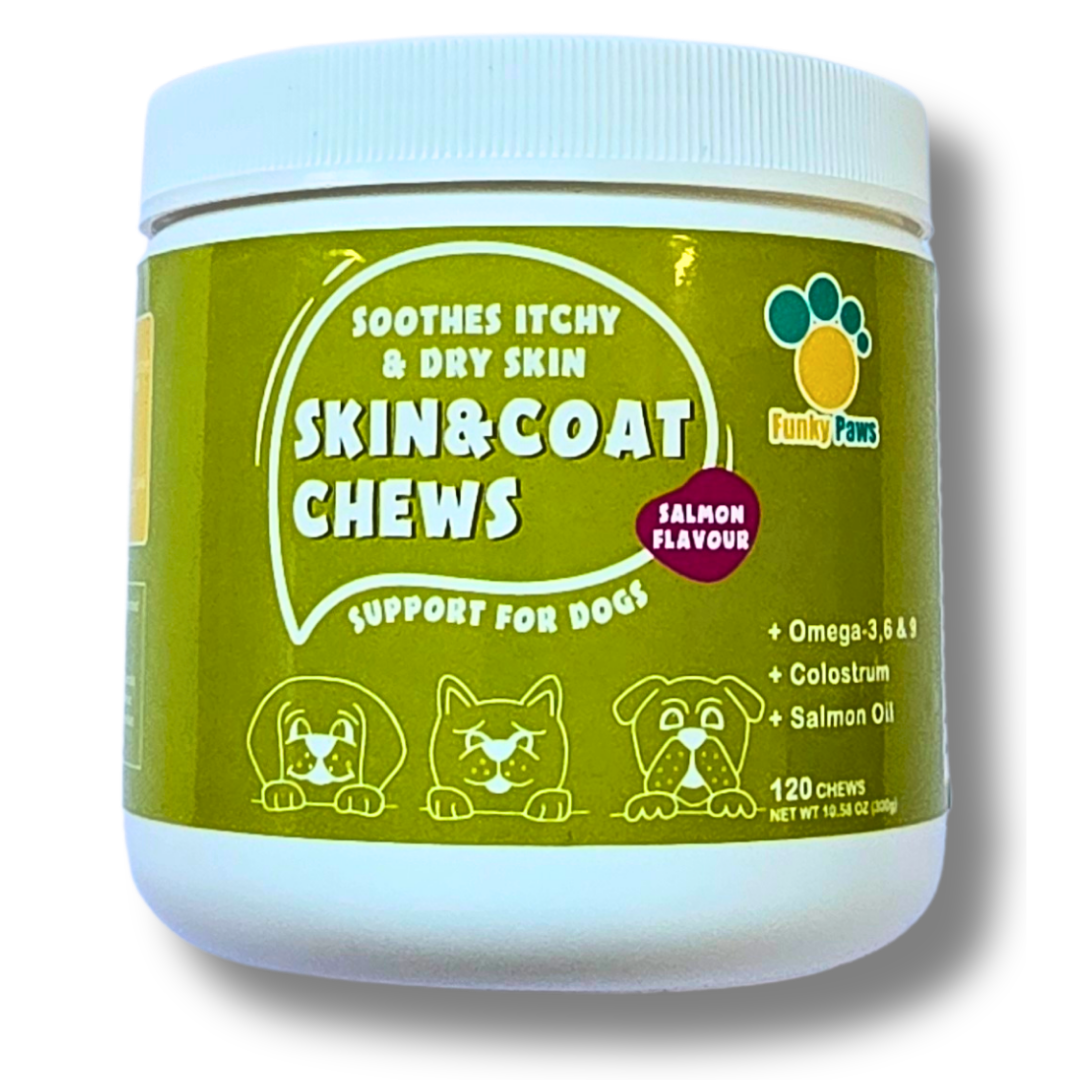 Skin & Coat Chews for Dogs | Shiny Coat Supplement UK | Funky Paws Co