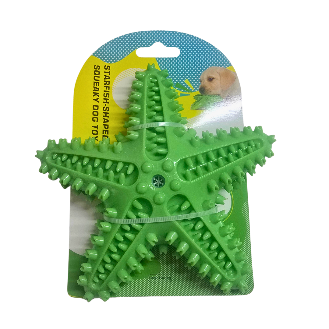 Starfish Textured Dental Chew Toy with Squeaker