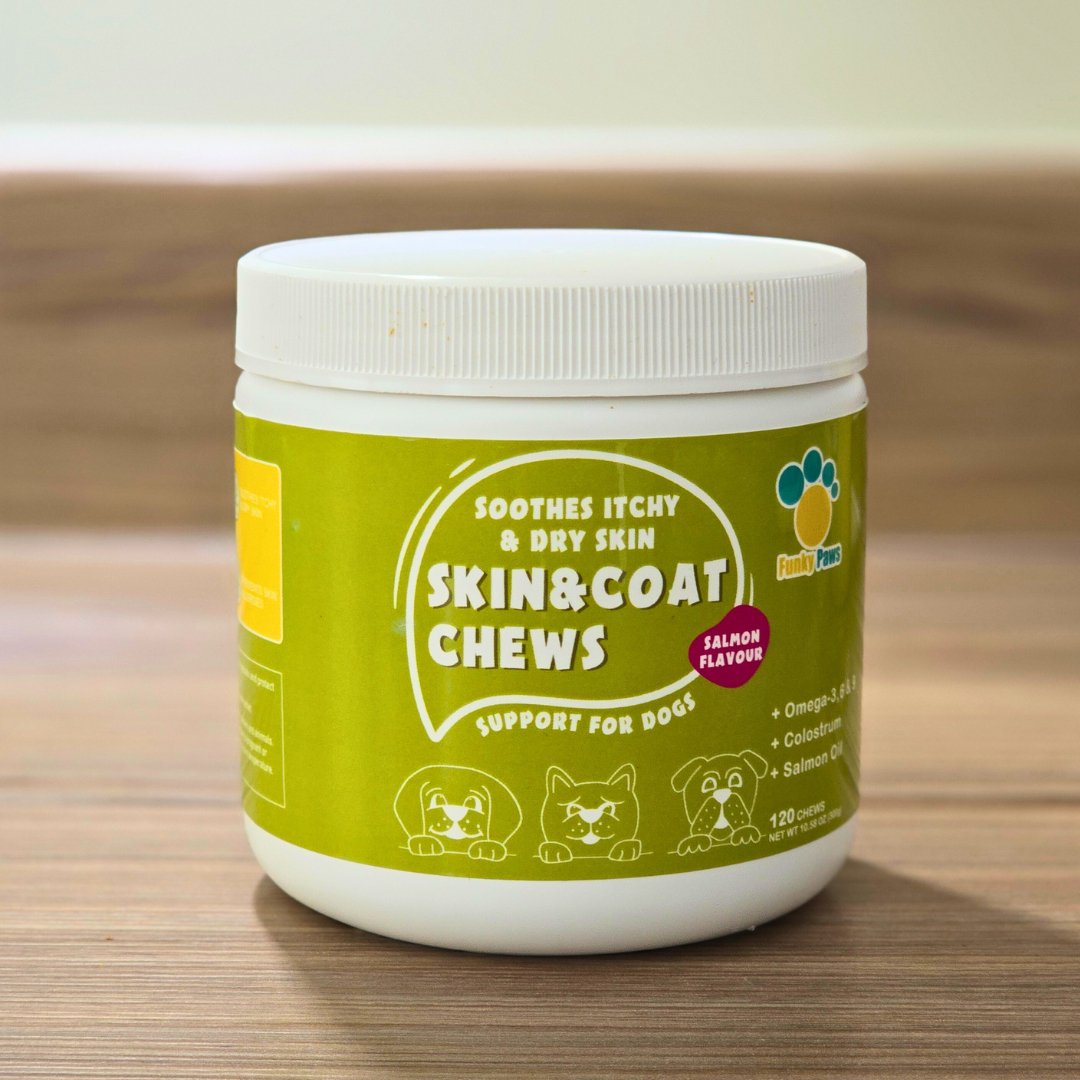 Skin & Coat Chews for Dogs | Shiny Coat Supplement UK | Funky Paws Co