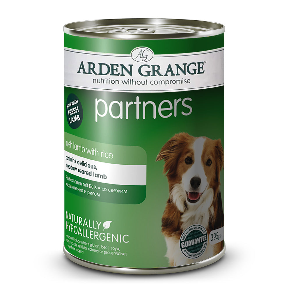 Arden Grange Partners Lamb, Rice & Vegetables wet dog food tins