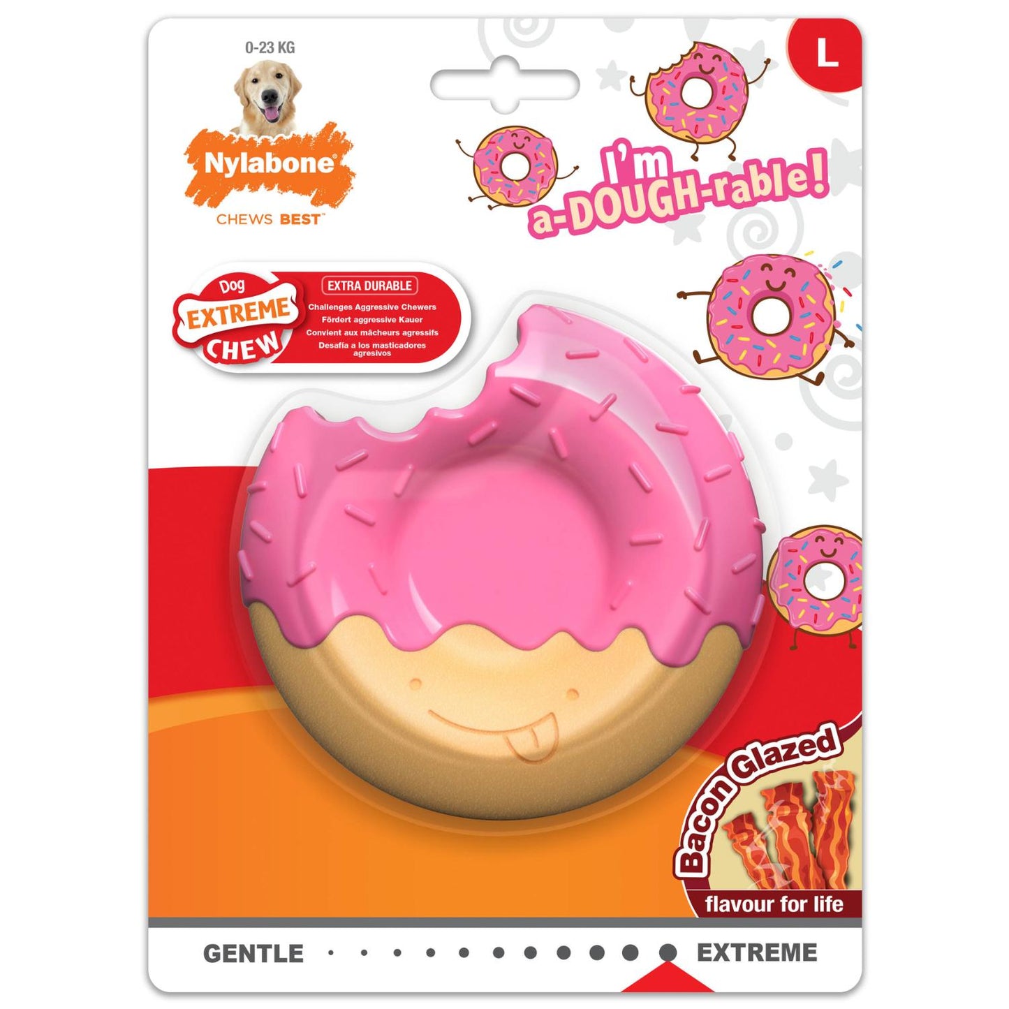 Nylabone Bacon Glazed Extreme Donut Large