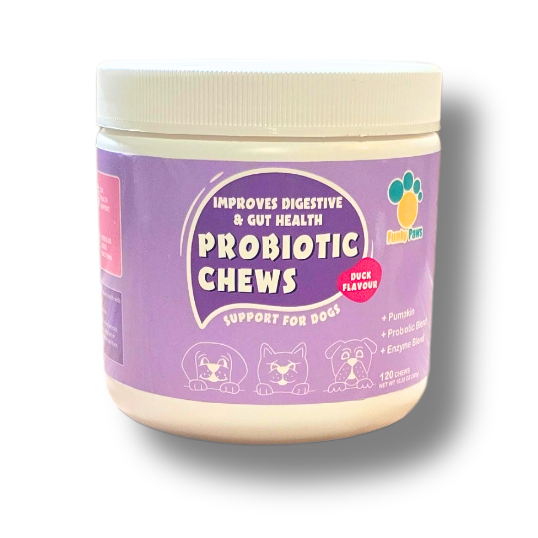 Probiotic Chews for Dogs by Funky Paws Co – digestive health supplement UK