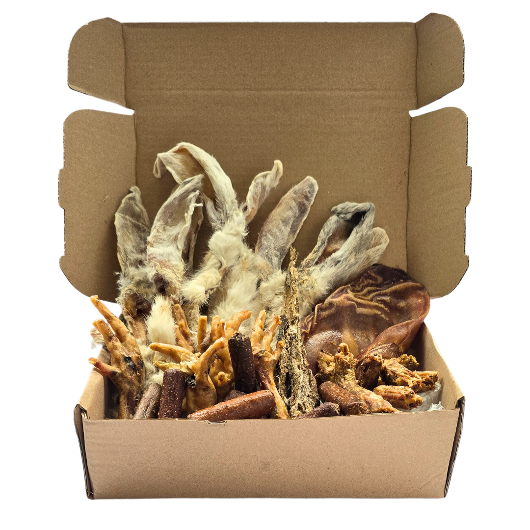 28 Piece Budget Box | Affordable Natural Dog Treats UK | Funky Paws Co