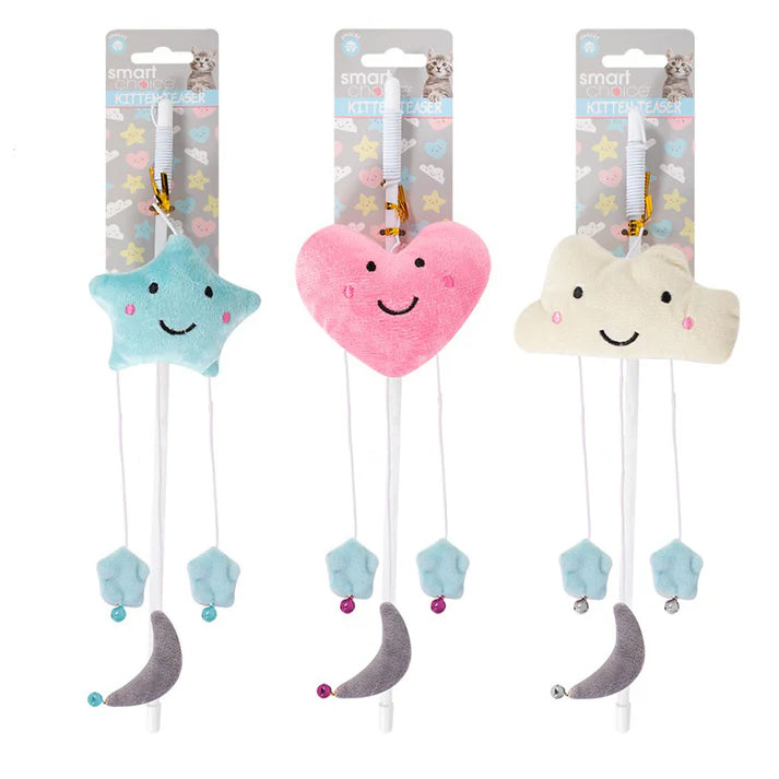 Smart Choice Plush Jingle Wand Kitten Teaser – Assorted