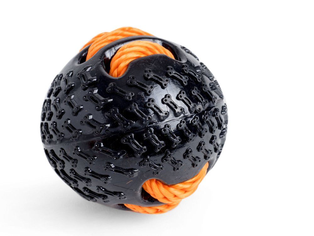 Petface Seriously Strong TPR Bullie Ball Dog Toy - lifestyle shot | Funky Paws Co