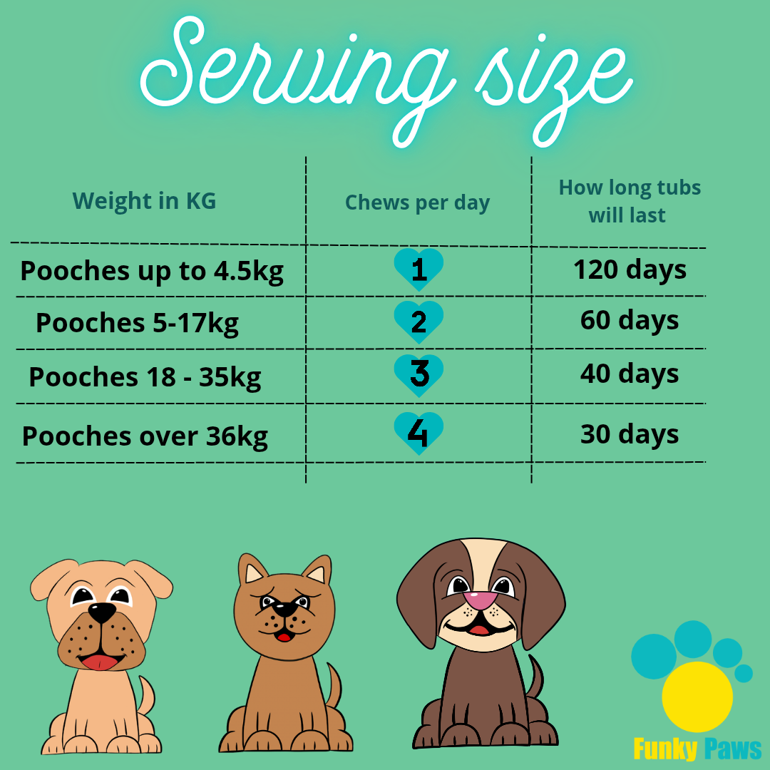 Hip & Joint Chews for Dogs | Glucosamine & Turmeric Mobility Supplement UK | Funky Paws Co
