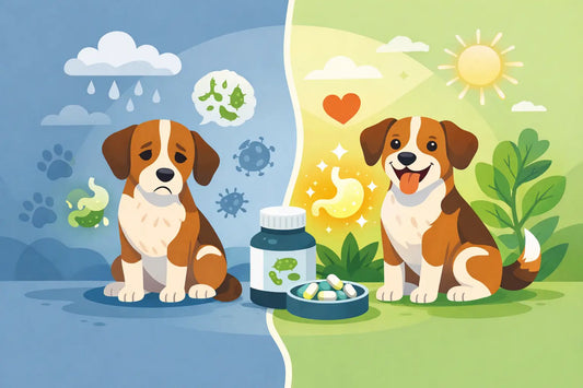 Dog Probiotic Routine Before and After