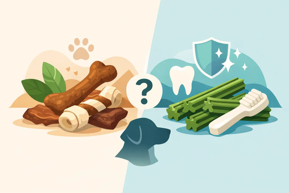 Natural chews vs dental sticks for dogs