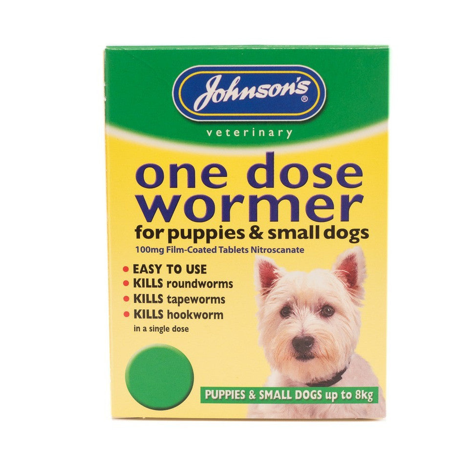 Johnsons - One Dose Wormer For Dogs - Multiple Sizes