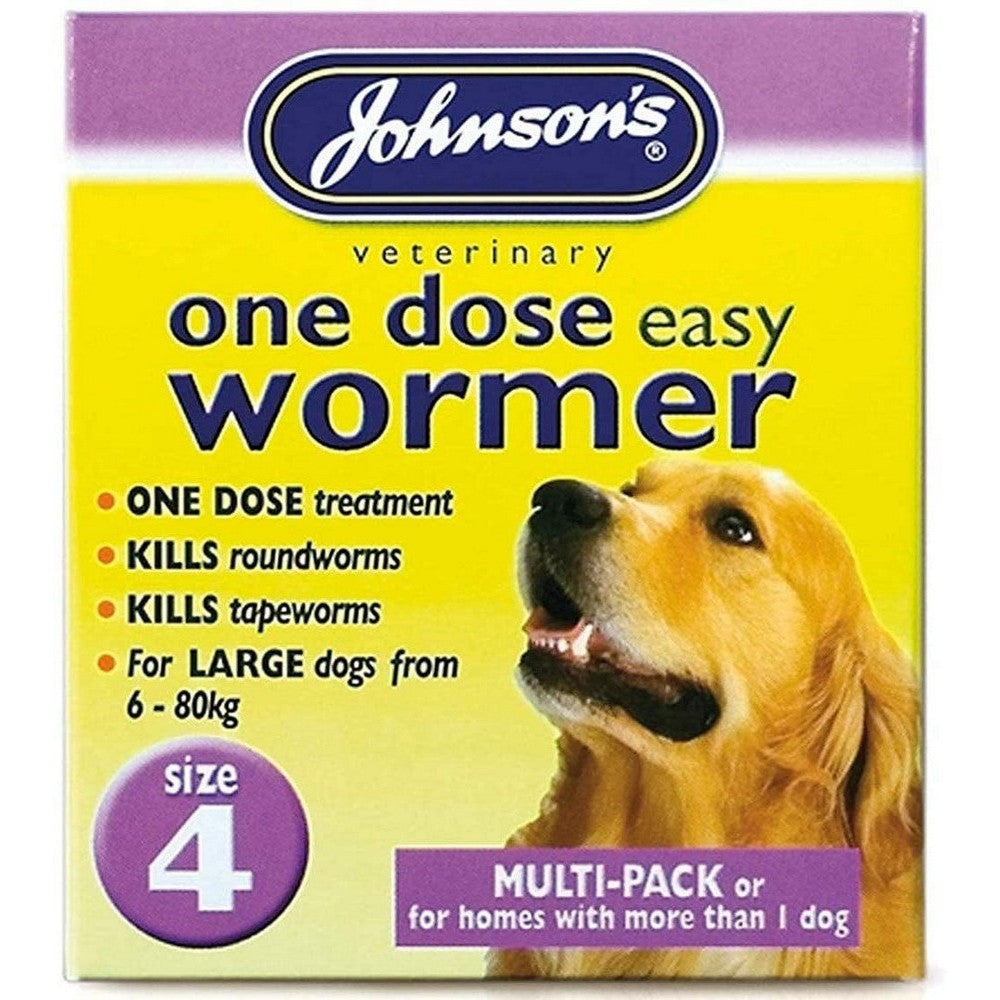 Johnsons - One Dose Wormer For Dogs - Multiple Sizes