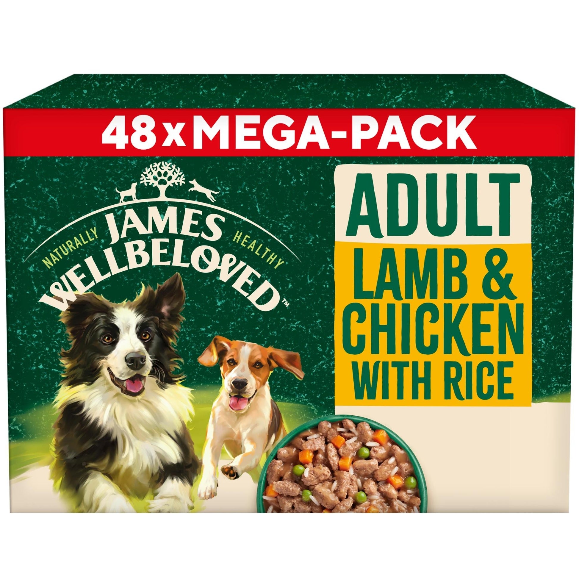 James Wellbeloved Adult Lamb, Chicken & Rice in gravy wet dog food pouches