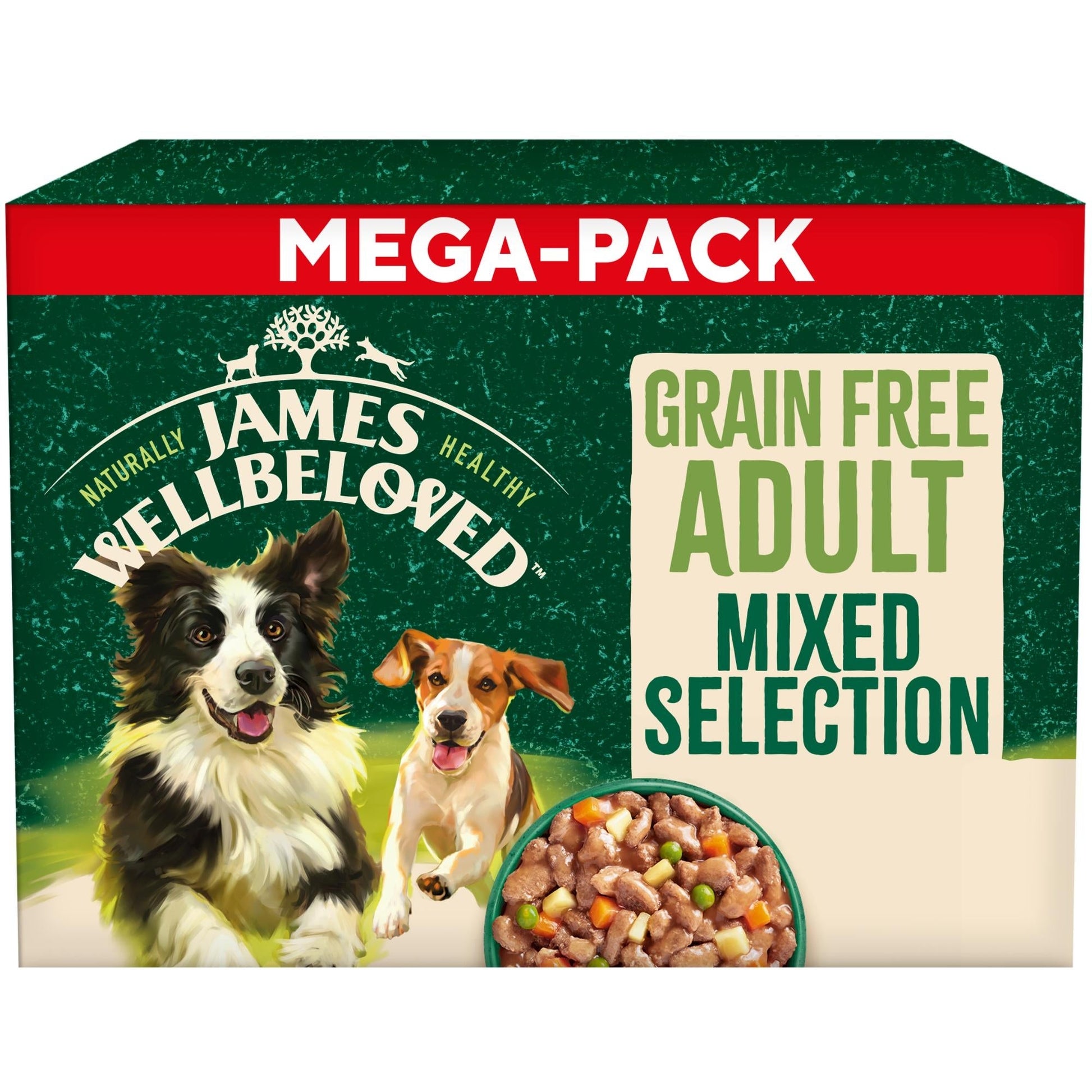 James Wellbeloved Adult Turkey, Lamb & Chicken grain free wet dog food pouches