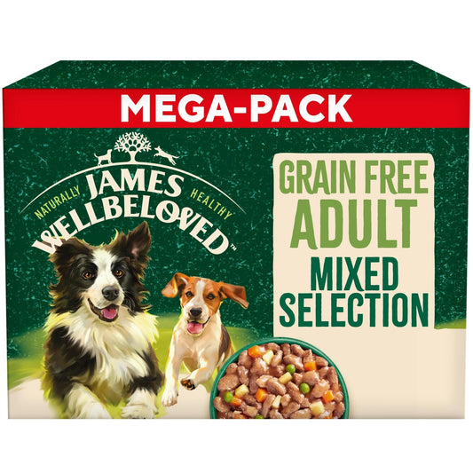 James Wellbeloved Adult Turkey, Lamb & Chicken grain free wet dog food pouches