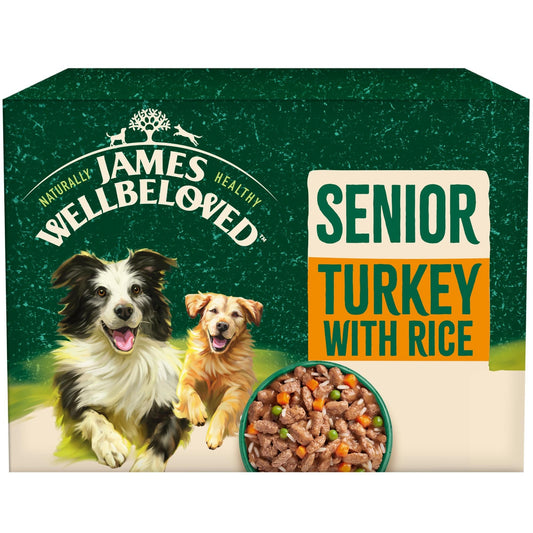 James Wellbeloved Senior Turkey & Rice in gravy wet dog food pouches