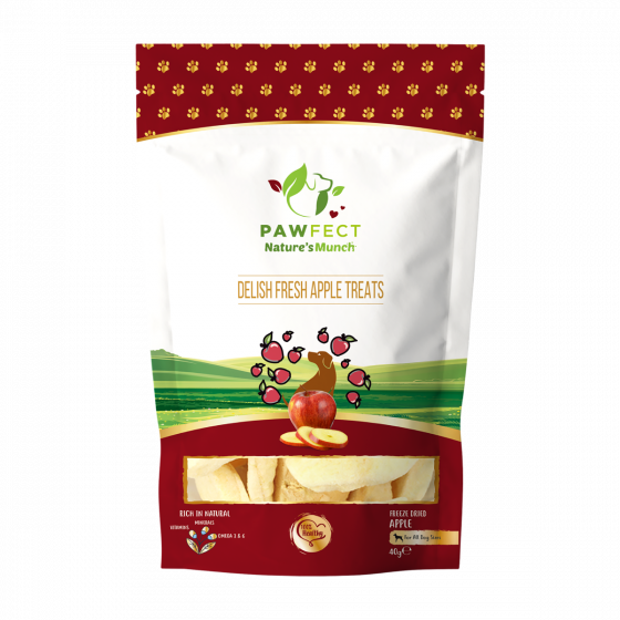 Pawfect Nature's Munch Freeze-Dried Delish Apple Treats for Dogs(40g/1.94oz)