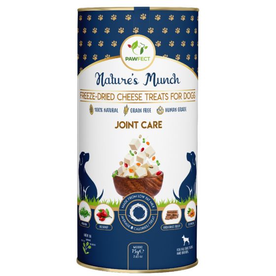 Pawfect Nature's Munch Freeze-Dried Joint Care Cheese treats for Dogs (75g/2.65oz)