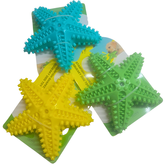Starfish Textured Dental Chew Toy with Squeaker