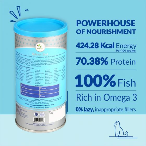 Pawfect Nature's Feast Freeze-Dried Fish Meat Treats for Cats - lifestyle shot | Funky Paws Co