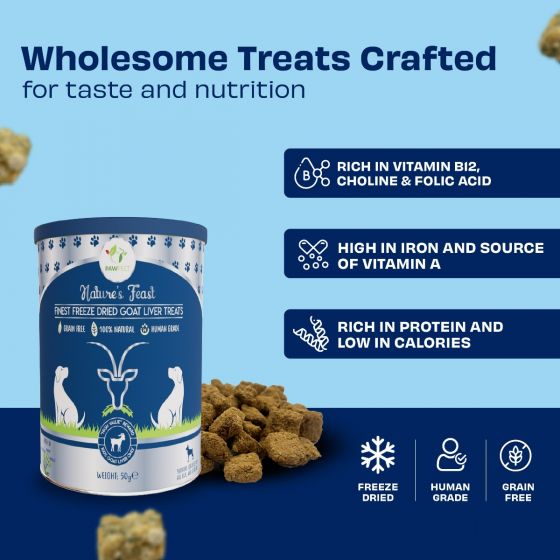 Pawfect Nature's Feast Freeze-Dried Goat Liver Treats (50g/1.76oz)