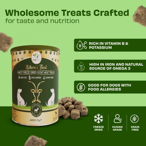 Pawfect Nature's Feast Freeze-Dried Goat Meat Treats for Dogs(50g/1.76oz)
