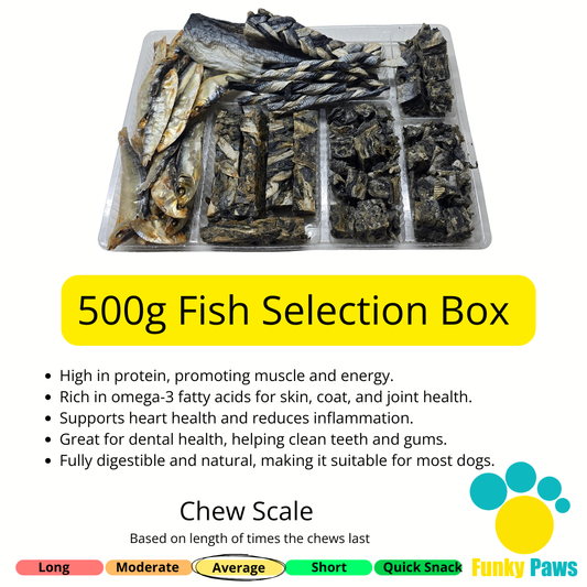 500g Natural Fish Selection Box for Dogs – 100% Fish