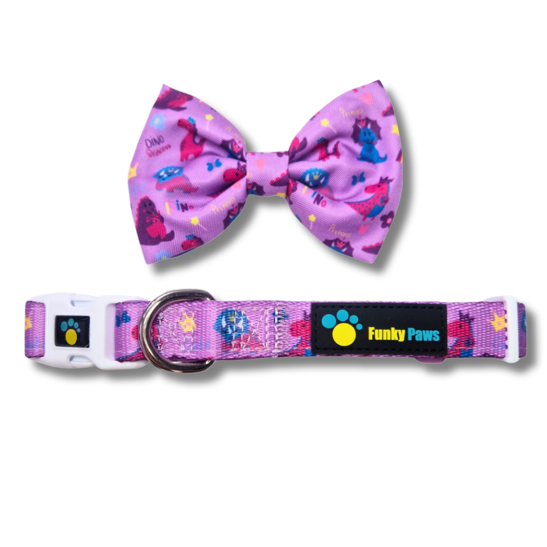 Collar and Bowtie - Dino Princess