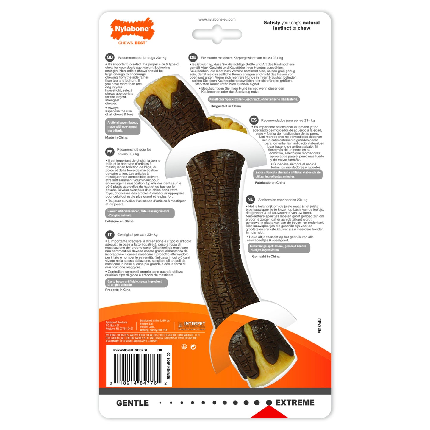 Nylabone Bacon Extreme Wooden Stick Chew X-Large lifestyle