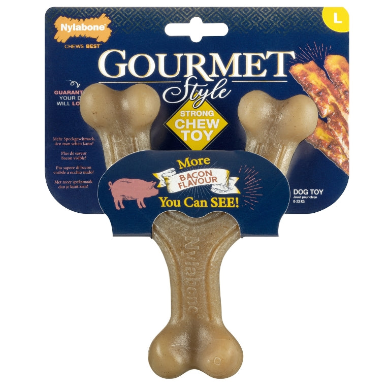Nylabone Bacon MAX Strong Gourmet Wishbone Large