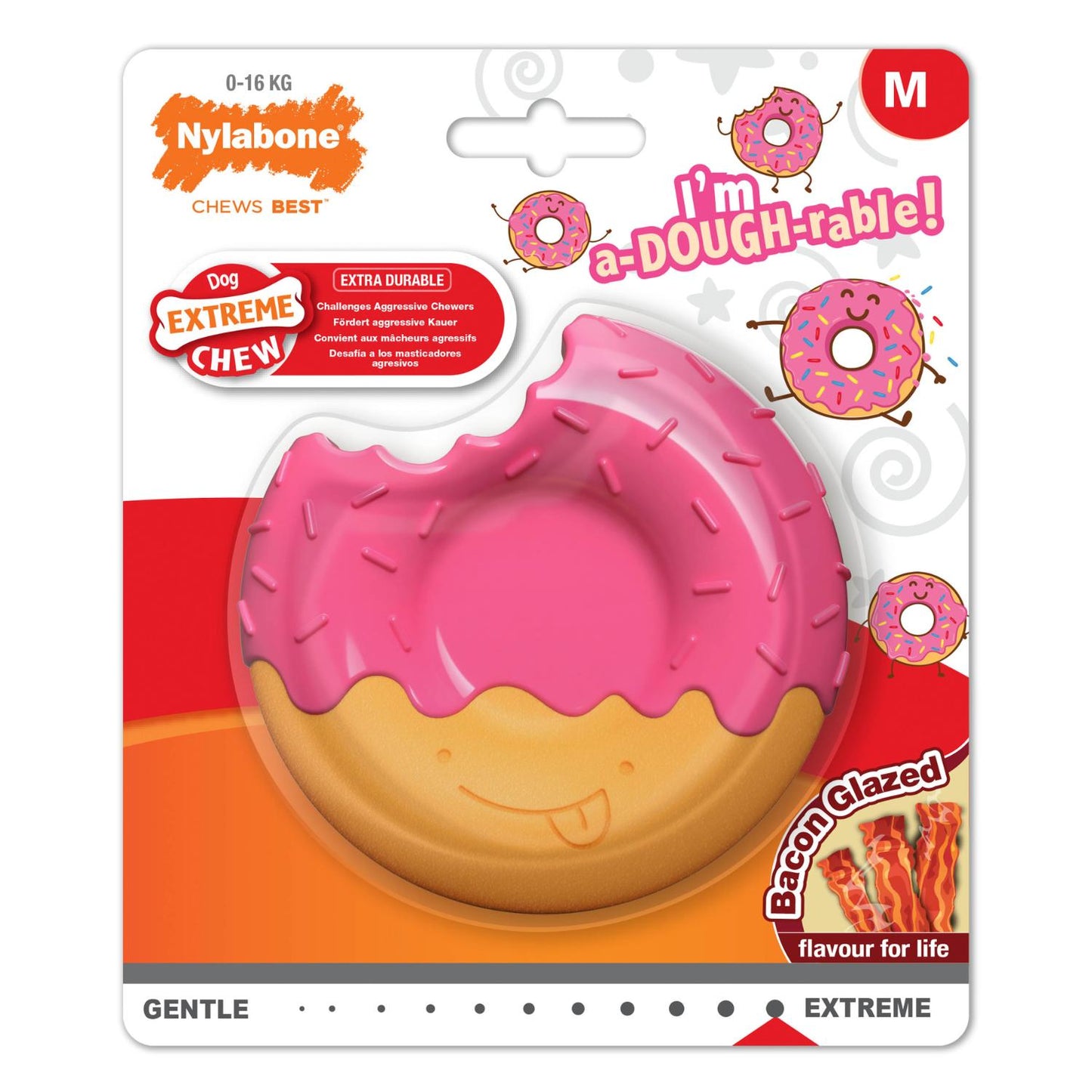 Nylabone Bacon Glazed Extreme Donut Medium