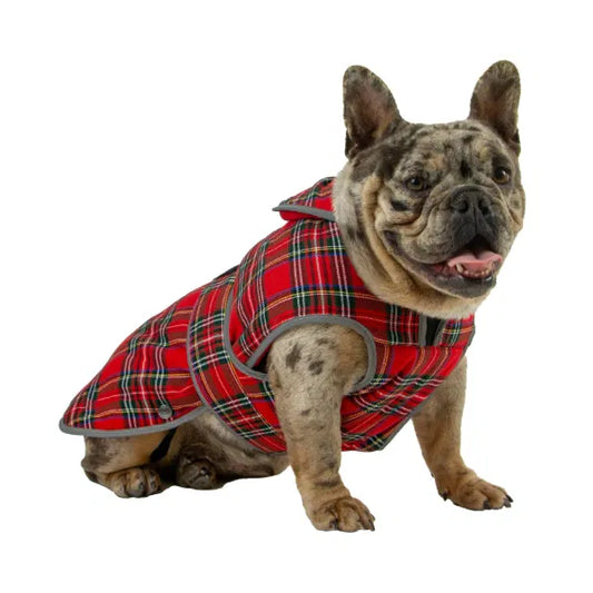 Heritage Red Tartan Luxury Fleece-Lined Dog Coat