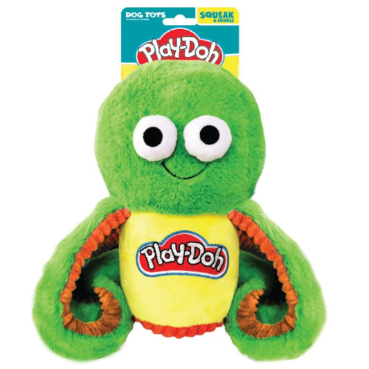 Hasbro Dog Toys Play-Doh Squeak and Crunch Octopus Can 10in