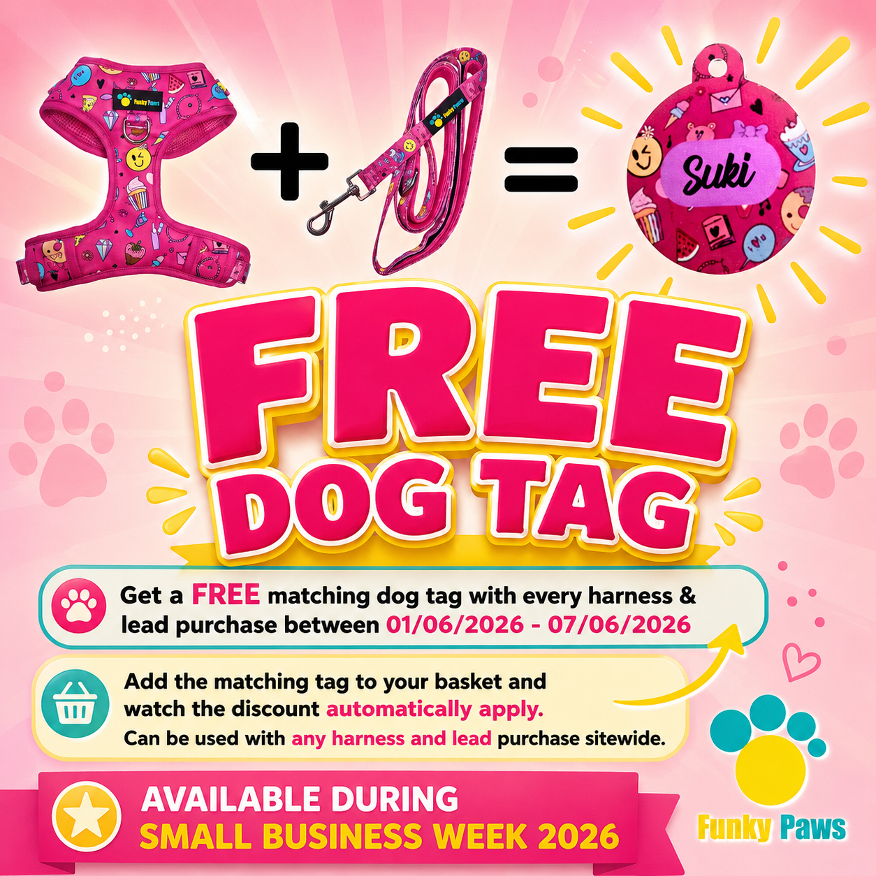 🏷️ FREE Matching Dog Tag — Small Business Week Exclusive!