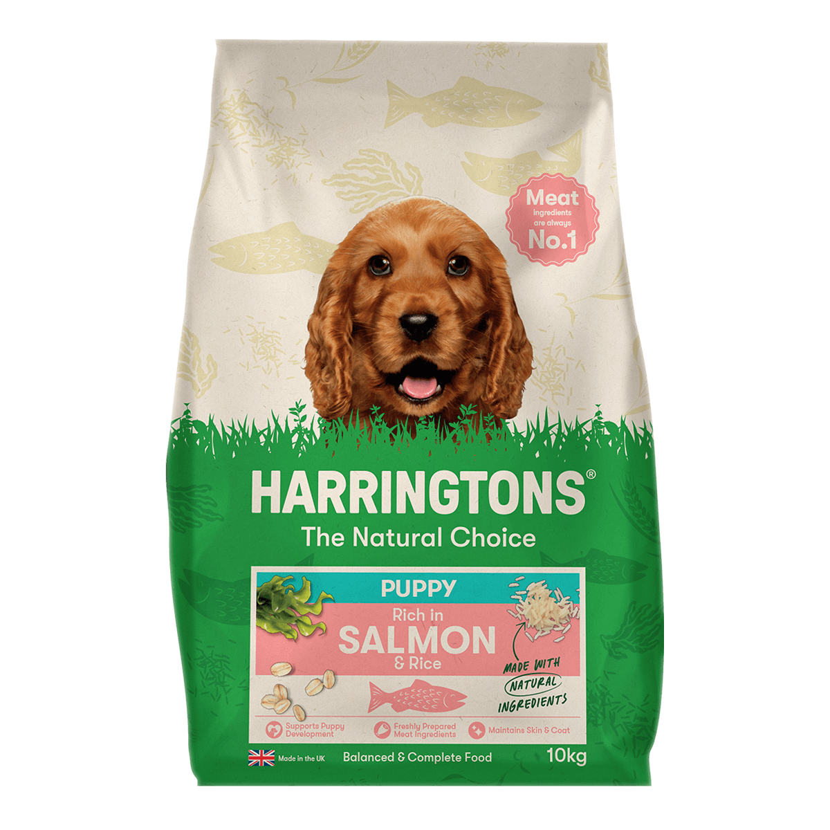 Harringtons Complete Puppy Salmon & Rice dry food - front of pack