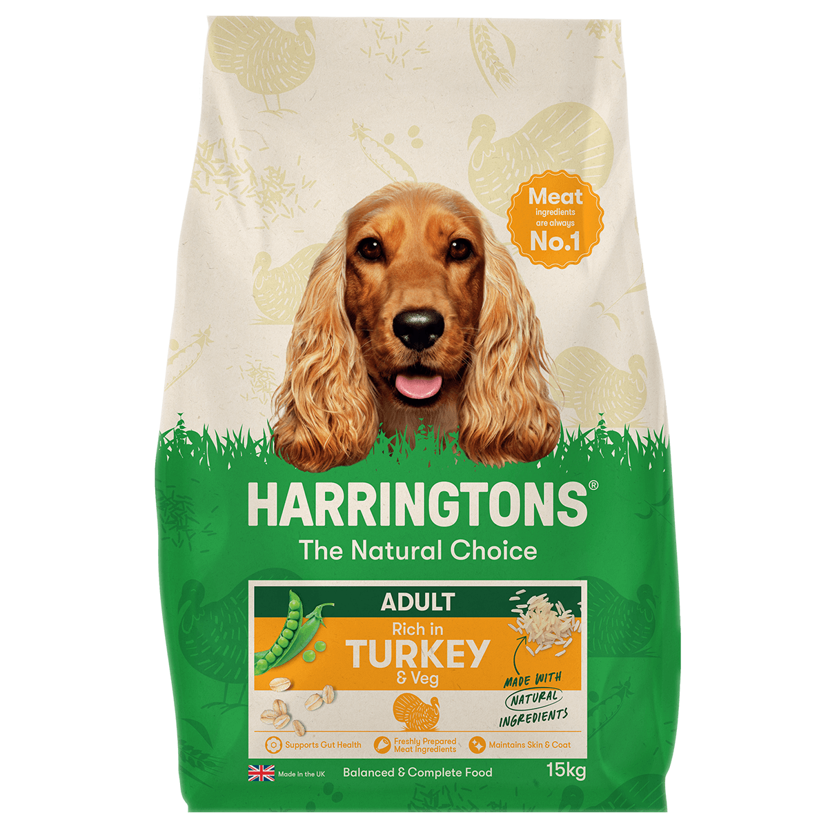 Harringtons Complete Rich in Turkey & Veg dry dog food - front of pack