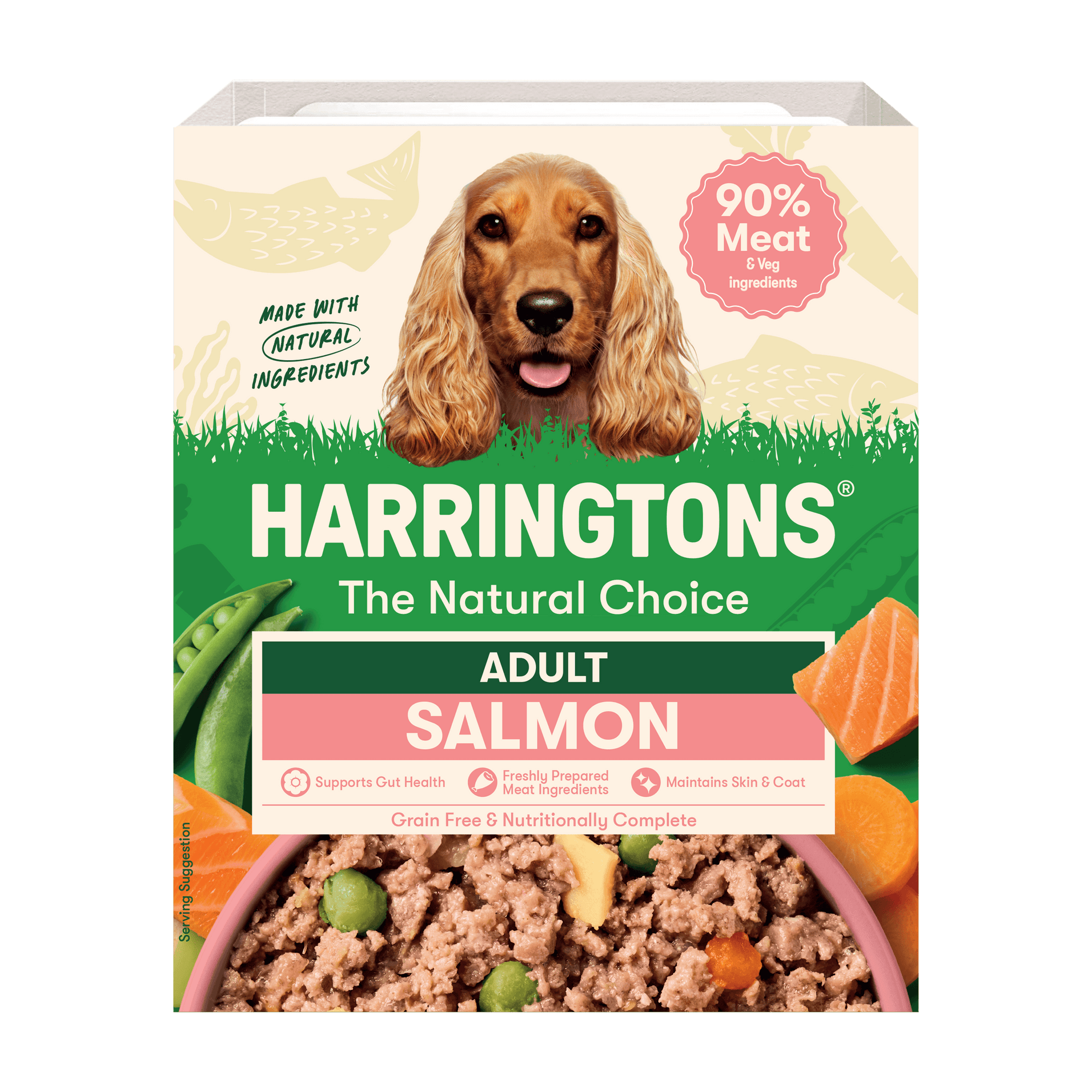 Harringtons grain-free Salmon with Potato & Vegetables wet dog food tray