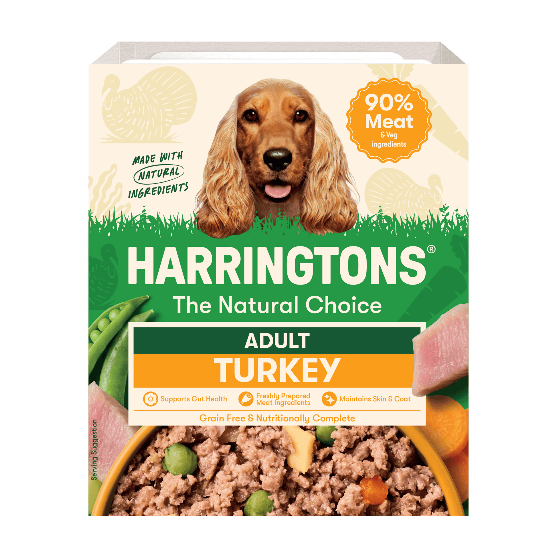 Harringtons grain-free Turkey with Potato & Vegetables wet dog food tray