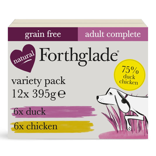 Forthglade Duck & Chicken grain-free wet dog food variety pack