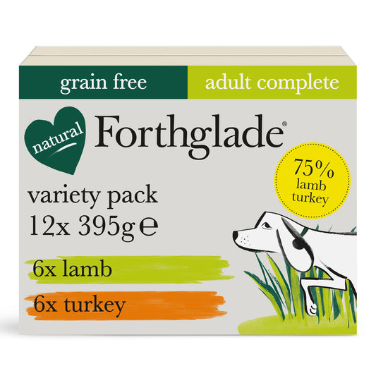 Forthglade Lamb & Turkey grain-free wet dog food variety pack