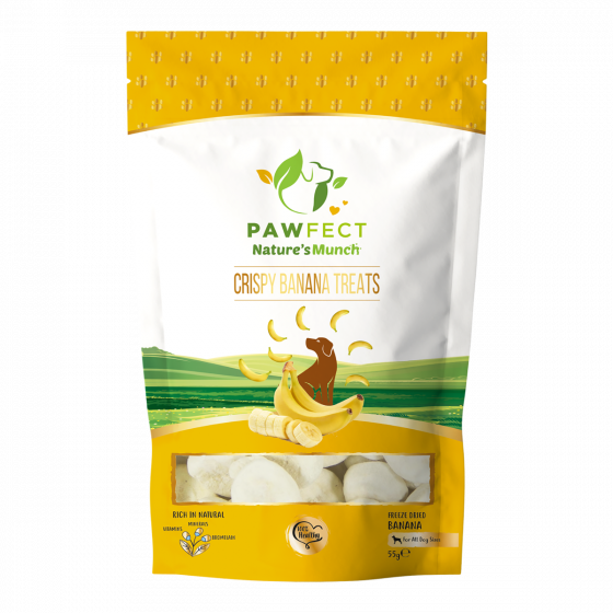 Pawfect Nature's Munch Freeze-Dried Crispy Banana Treats for Dogs (55g/1.94oz)