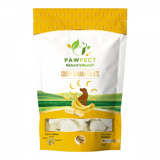 Pawfect Nature's Munch Freeze-Dried Crispy Banana Treats for Dogs (55g/1.94oz)