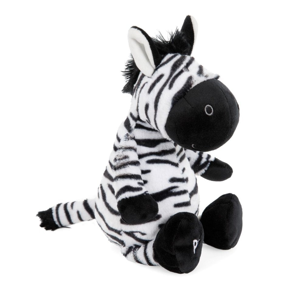 Petface Planet Zebedee Zebra Plush Dog Toy - lifestyle shot | Funky Paws Co