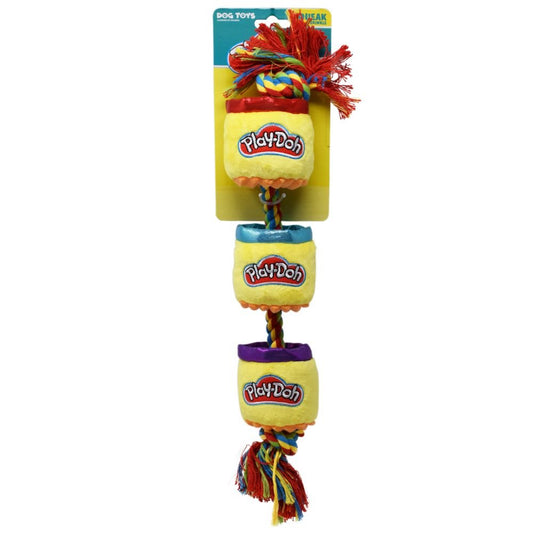 Hasbro Dog Toys Squeak and Crinkle Play-Doh Cans 18in