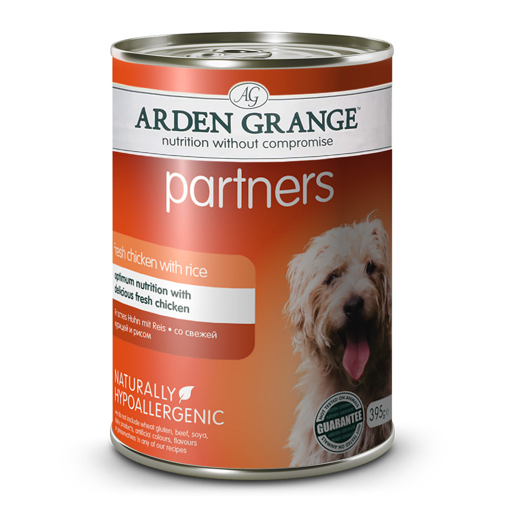 Arden Grange Partners Chicken, Rice & Vegetables wet dog food tins