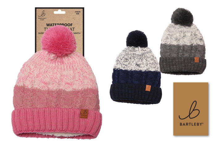 Kids Waterproof Bobble Hat