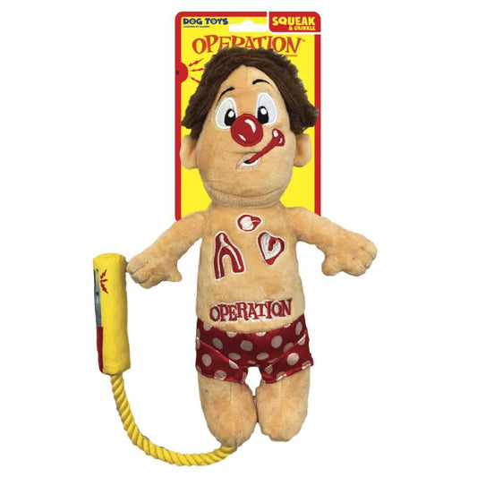 Hasbro Dog Toys Operation Cavity Sam Squeak and Crunch with Rope 12in