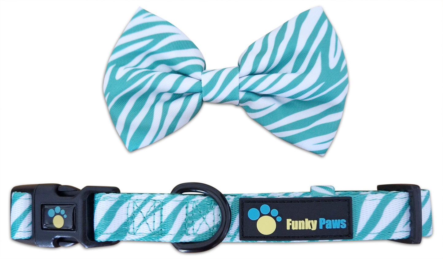 Collar & Bowtie - Funky Zebra